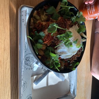 Lone Wolf Banh Mi - Kimchi Fries with added Easy Egg - Vietnamese Near Me - Tulsa, Oklahoma