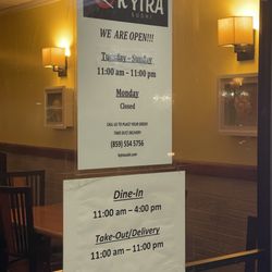 KYIRA Sushi - See hours. Not always open for dine-in on a Saturday night. We didn't know before we went (not posted online), so we went somewhere else.