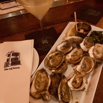 Red House - Dozen oysters and Stork Club cocktail - New American Near Me - Cambridge, Massachusetts Red House - Dozen oysters and Stork Club cocktail - New American Near Me - Cambridge, Massachusetts