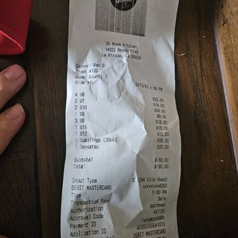 Oh Mama Kitchen - WE PAID FOR THE DONKATSU AND WE NEVER GOT IT. WHEN WE CALLED THEM THEY ARE LIKE YOU SHOULD HAVE CHECKED THE BAG - Korean Near Me - La Mirada, California