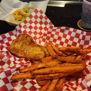 DeMarco's - Fried whiting with sweet potato fries - Pizza Near Me - Drexel Hill, Pennsylvania