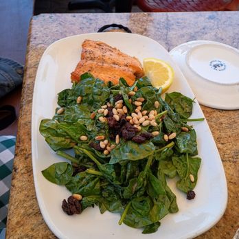 Osteria Romantica - Spinach salad with salmon - Italian Near Me - La Jolla, California Osteria Romantica - Spinach salad with salmon - Italian Near Me - La Jolla, California