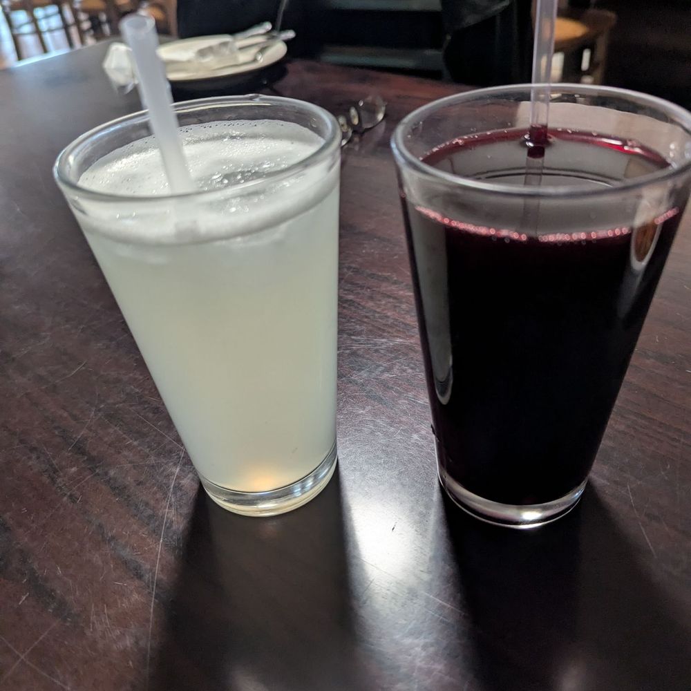 Mi Bandera Peruvian Restaurant - Limeade and a purple corn beverage flavored with cinnamon - Peruvian Near Me - Schenectady, New York Mi Bandera Peruvian Restaurant - Limeade and a purple corn beverage flavored with cinnamon - Peruvian Near Me - Schenectady, New York