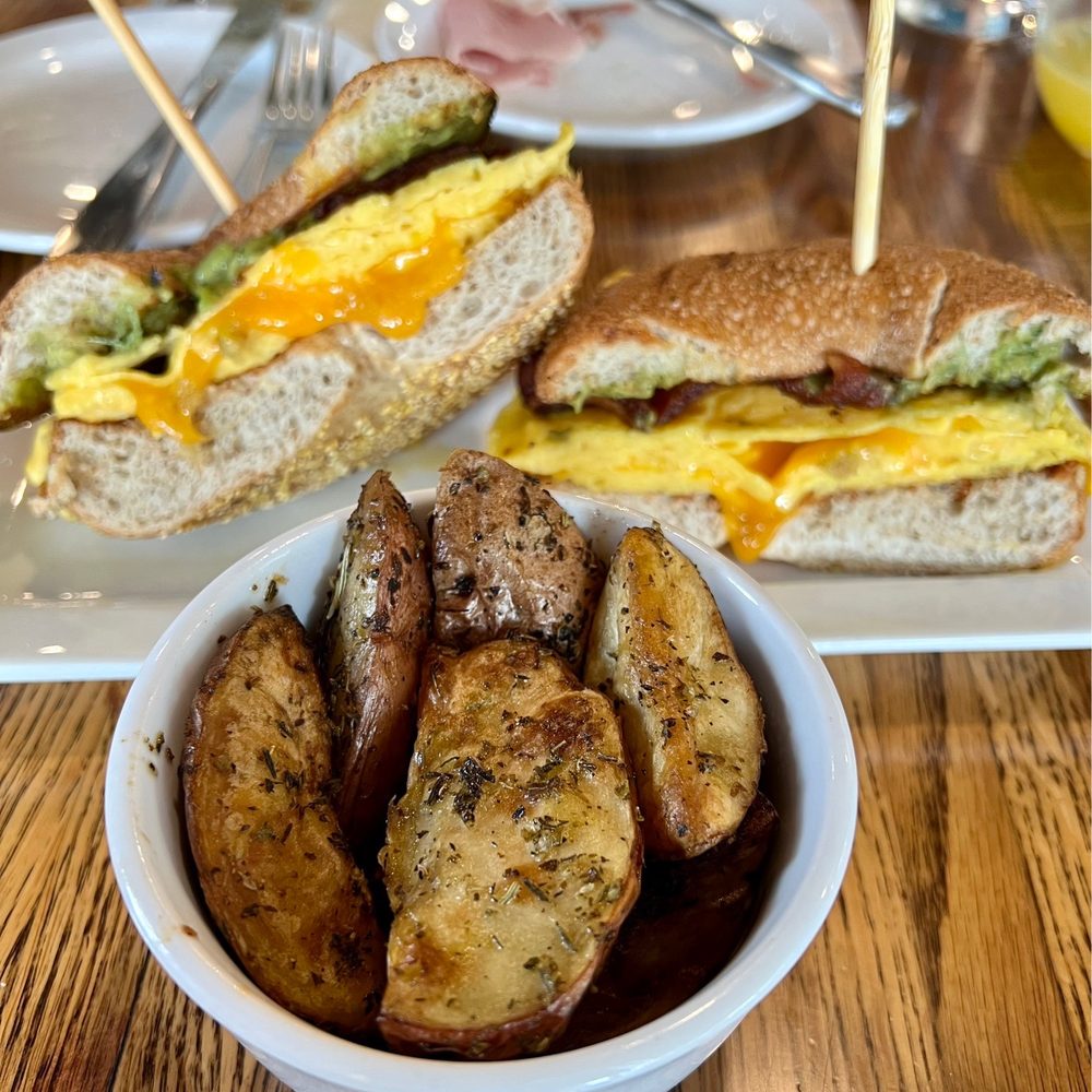 Frothy Monkey - a sandwich and potato wedges - Coffee & Tea Near Me - Nashville, Tennessee