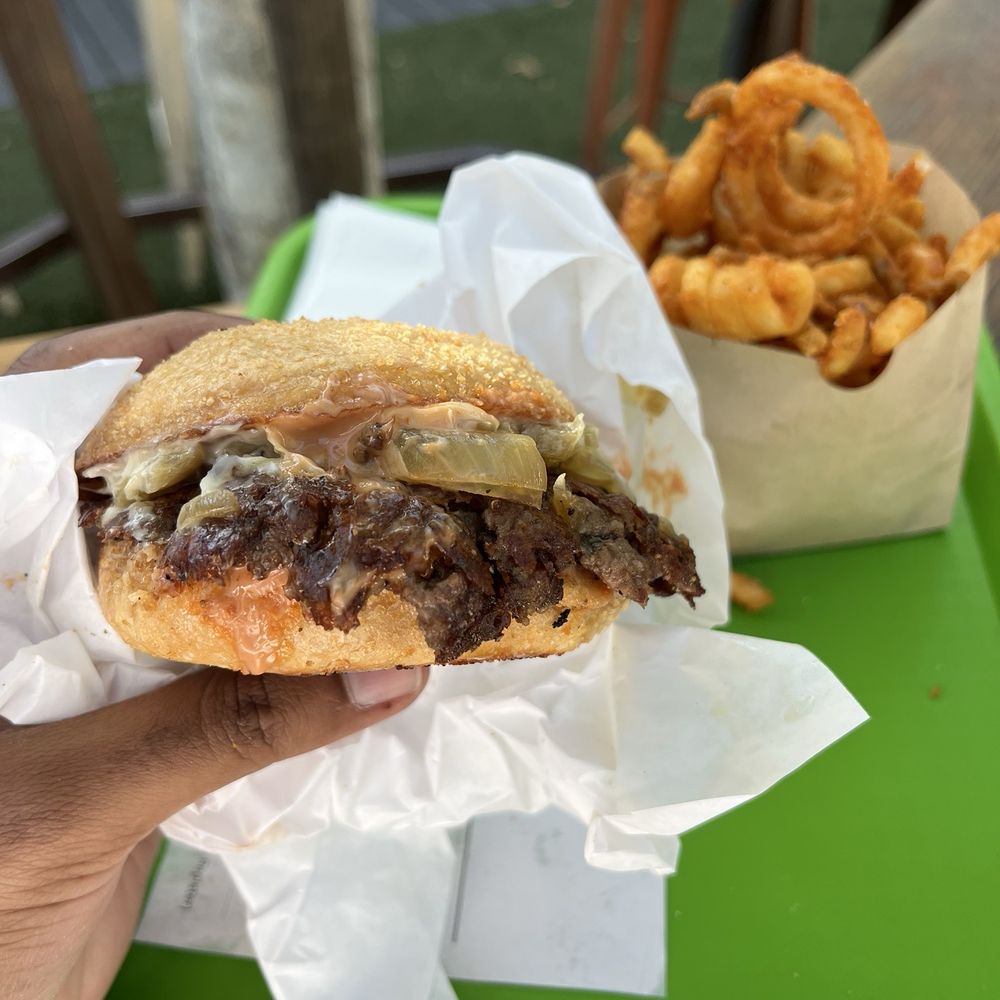 Panda Sal's - Double cheeseburger + curly fries - Burgers Near Me - Bellflower, California Panda Sal's - Double cheeseburger + curly fries - Burgers Near Me - Bellflower, California