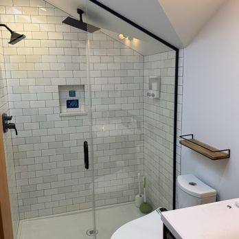 Clear View Glass - Framed fixed panel with frameless door - Glass & Mirrors Near Me - Boring , Oregon Clear View Glass - Framed fixed panel with frameless door - Glass & Mirrors Near Me - Boring , Oregon