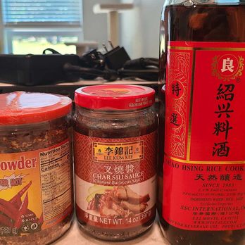 Sunrise Asian Food Market - Some good HOT chili flakes, Chinese Char Sui sauce and good Shaoxing wine - Imported Food Near Me - Eugene, Oregon