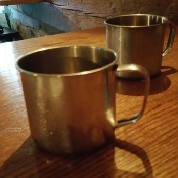 Michie Tavern - Stainless steel cups at dinner. - Landmarks & Historical Buildings Near Me - Charlottesville, Virginia Michie Tavern - Stainless steel cups at dinner. - Landmarks & Historical Buildings Near Me - Charlottesville, Virginia