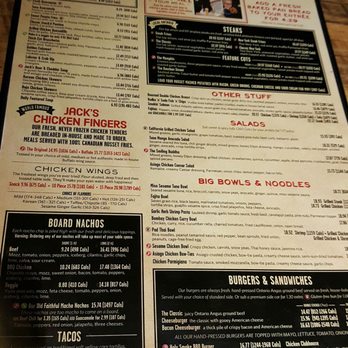 Jack Astor's - The new menu... Oughta be served with a freaking magnifying glass! - Canadian (New) Near Me - Etobicoke, Ontario