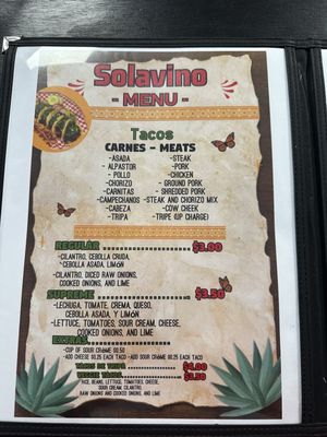 Menu photo 6 Taquería Solavino Hobe Sound, FL Menu photo 6 Taquería Solavino Hobe Sound, FL