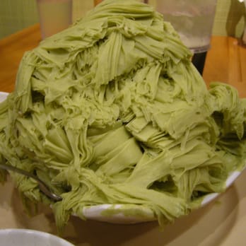 Class 302 Cafe - Green Tea Shaved Ice with Pineapple Jelly and Mochi hiding underneath - Taiwanese Near Me - Cerritos, California Class 302 Cafe - Green Tea Shaved Ice with Pineapple Jelly and Mochi hiding underneath - Taiwanese Near Me - Cerritos, California