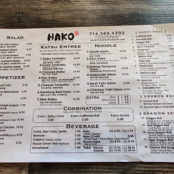 Hako - Menu (7/31/23) - Sushi Bars Near Me - Irvine, California Hako - Menu (7/31/23) - Sushi Bars Near Me - Irvine, California