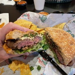 Have you ever seen a more perfectly cooked medium burger?!!! Have you ever seen a more perfectly cooked medium burger?!!!