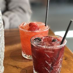 Tlahcos - Blackberry margarita and strawberry margarita