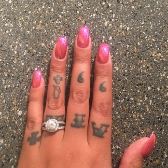 Your Nails & Spa - Perfect short coffin shape, pink cat eye nails! - Nail Salons Near Me - Phoenix, Arizona