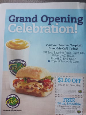 Menu photo 5 Tropical Smoothie Cafe Gilbert, AZ