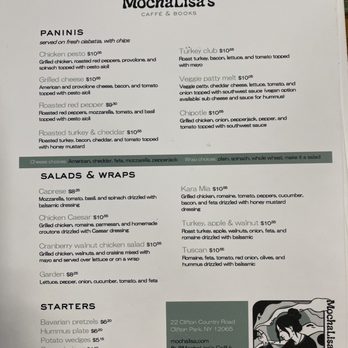 MochaLisa's Caffé - Menu - Coffee & Tea Near Me - Clifton Park, New York