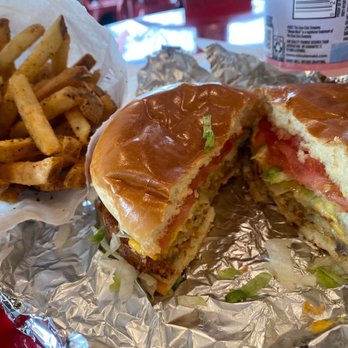 Flip Burger - Veggie burger with a side of Cajun fries - Burgers Near Me - Lewiston, New York