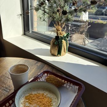 Neutral Ground Coffee - Breakfast chowder and cortado with pumpkin scone. - Coffee & Tea Near Me - Rochester, New York