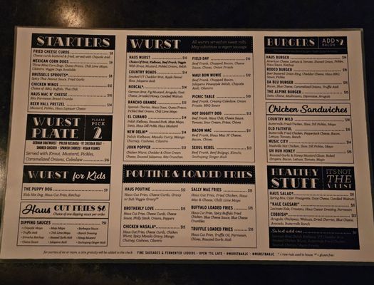 Menu photo 6 Würstbar Jersey City, NJ