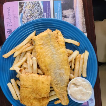 Ruth & Wimpys Restaurant - Same haddock basket ... two pieces of fish - Seafood Near Me - Hancock, Maine