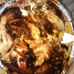 Spring Gardens Jamaican Restaurant - Jerk Chicken with BBQ chicken gravy on top