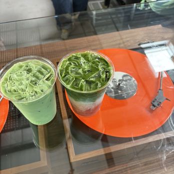 Playback Coffee - Guava iced matcha & regular iced matcha - Coffee & Tea Near Me - San Jose, California