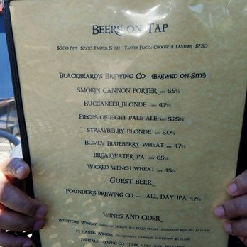 Blackbeard's Brewing - Menu, July 2017 - Brewpubs Near Me - Westport, Washington