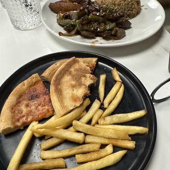 El Coqui Ninja Restaurant - Pepper steak with arroz chino   Kids menu : pizza and fries - Chinese Near Me - Orlando, Florida