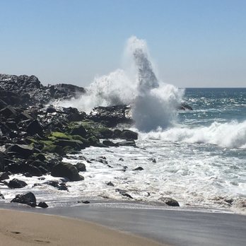 Mugu Beach - Mesmerized by the power of the ocean hitting this rock - Beaches Near Me - Malibu, California