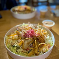 Tacos and Papas - Love their salad Rice Bowl with grilled fish! My fave!