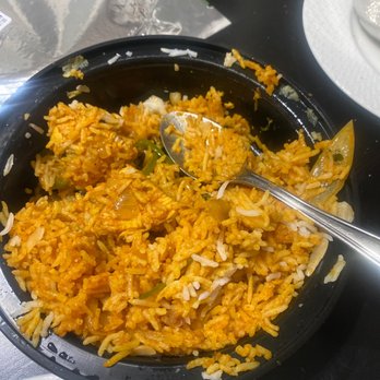 Cafe of India - The sad chicken biryani ($17.12) begging to be thrown into a trash! Uncooked chicken is a health hazard. - Indian Near Me - Maynard, Massachusetts Cafe of India - The sad chicken biryani ($17.12) begging to be thrown into a trash! Uncooked chicken is a health hazard. - Indian Near Me - Maynard, Massachusetts