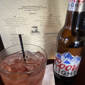 BuggyWorks - a cold beverage and a cold beverage - New American Near Me - Monroe, Wisconsin