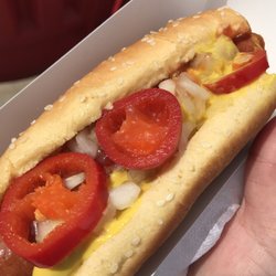 Fresno State Dog. Delicious with a nice snap.