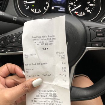Freebirds World Burrito - Smallest transaction ever at Freebirds because the big guy was so AGGRESSIVE!!! - Mexican Near Me - Arlington, Texas Freebirds World Burrito - Smallest transaction ever at Freebirds because the big guy was so AGGRESSIVE!!! - Mexican Near Me - Arlington, Texas