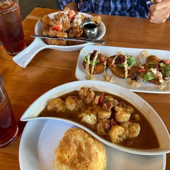 Ruby Sunshine Knoxville - BBQ shrimp and grits, fried green tomatoes, chicken and French toast bites - Breakfast & Brunch Near Me - Knoxville, Tennessee