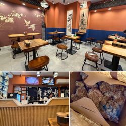 Seating; Popcorn Chicken app - tasty, meaty chunks of chicken