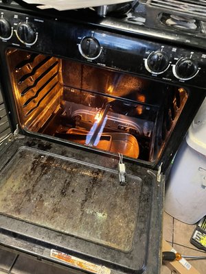 Oven Repair - - Calibrating temperature
- Cleaning inner door glasses
- Replacing malfunctioning oven igniters
- Replacing door hinges Oven Repair - - Calibrating temperature
- Cleaning inner door glasses
- Replacing malfunctioning oven igniters
- Replacing door hinges
