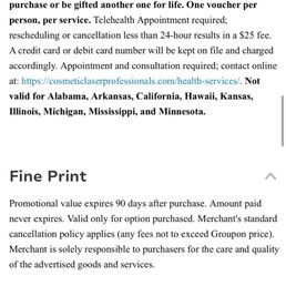 Screen shot of Groupon- there is nothing about a clause on qualifying or not qualifying. Screen shot of Groupon- there is nothing about a clause on qualifying or not qualifying.