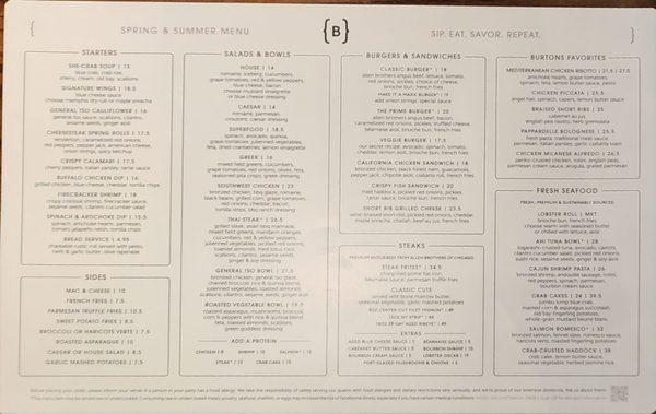 Menu photo 3 Burtons Grill & Bar Mount Pleasant, SC Menu photo 3 Burtons Grill & Bar Mount Pleasant, SC
