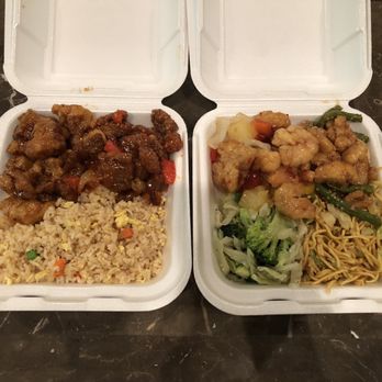 Panda Express - Orange Chicken & Beijing Beef with Fried Rice  Sweetfire Chicken & Honey Sesame Chicken with Super Greens and Chow Mein - Chinese Near Me - Quincy, Illinois