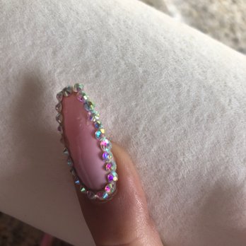 Bling Nails & Spa - They filled in only 3 of those stones ,and one of them isn't even the same size - Nail Salons Near Me - Orange, California