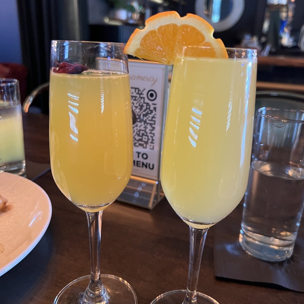 Passion Fruit Mimosa (left)- I took a sip lol Original (right)
