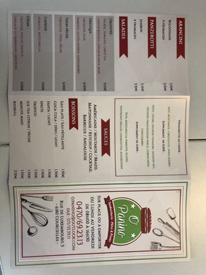 Menu photo 2 O’Panino Courcelles, WHT