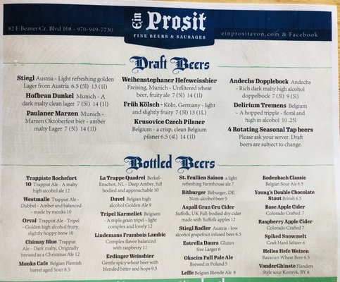 Menu photo 4 Ein Prosit Avon, CO Menu photo 4 Ein Prosit Avon, CO