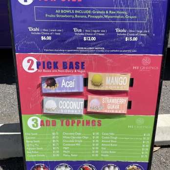 HI Cravings Mobile - Sample menu - Acai Bowls Near Me HI Cravings Mobile - Sample menu - Acai Bowls Near Me