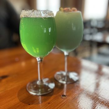 Hawk Ridge Winery - two glasses of green liquid - Wineries Near Me - Watertown, Connecticut