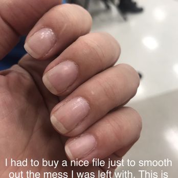 Ninja Nails - The way my nails should have looked when I left the salon. Edges smooth enough so that I could touch my own skin without leaving scratches. - Nail Salons Near Me - Fayetteville, North Carolina
