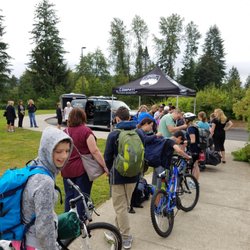Compass Outdoor Adventures - Checking in for Camp, Day 1: Staff checks all equipment and ensures kiddos have all needed clothing, protection