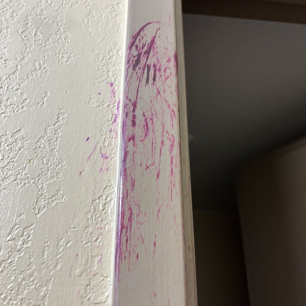 Paint on door frames Paint on door frames